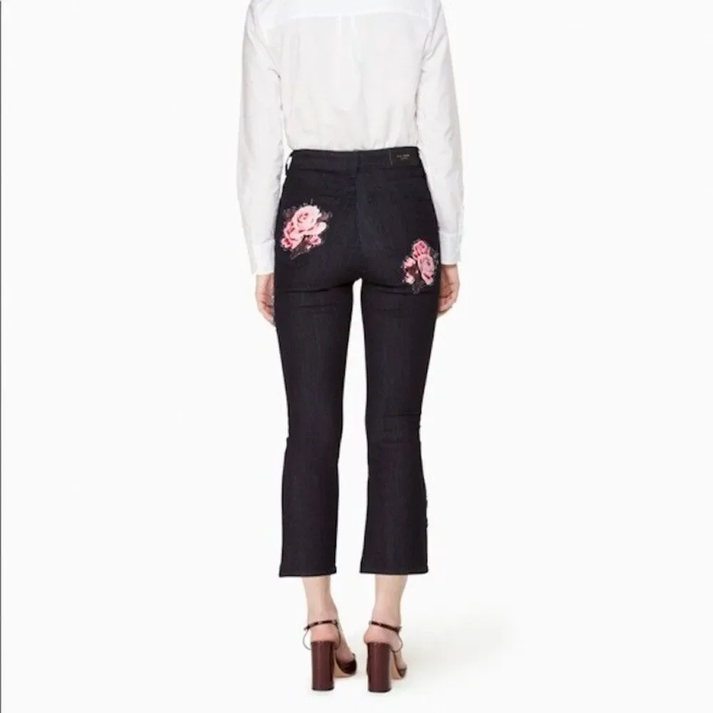 Kate Spade Broome Street Rose Kick Flare Jeans